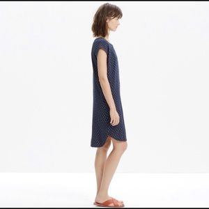 Madewell Navy Polka Dot “Easy Dress” XS